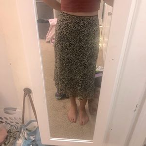 Beige/black midi skirt